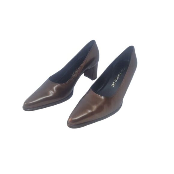 Enzo Angiolini Women's Bronze Color Leather Heels Size 8M - Picture 3 of 9